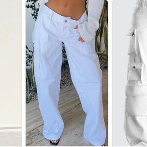 Outcast clothing size small oversized white cargos- like new